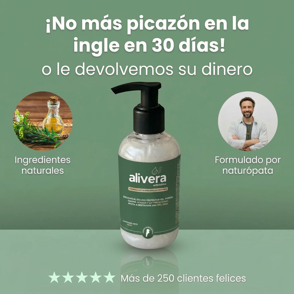 Jabón antimicótico Alivera® Anti Tiña Inguinal - Formula natural antifúngica.
