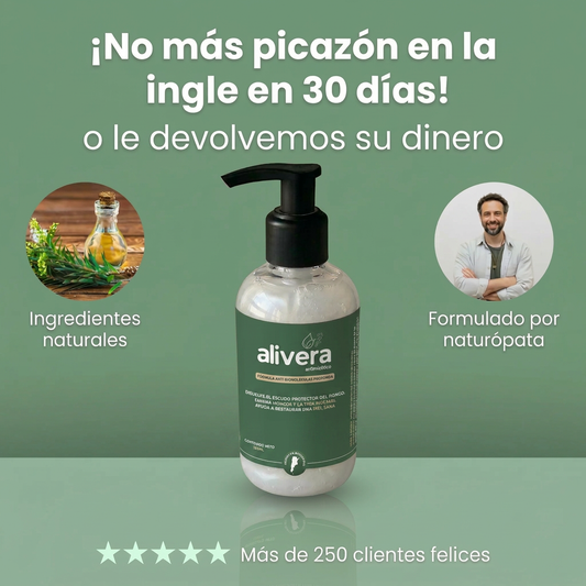 Jabón antimicótico Alivera® Anti Tiña Inguinal - Formula natural antifúngica.