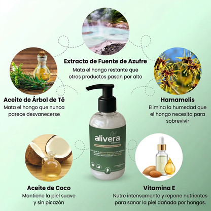 Jabón antimicótico Alivera® Anti Tiña Inguinal - Formula natural antifúngica.